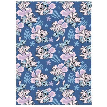   Disney Lilo és Stitch, A csillagkutya Hibiscus coral fleece takaró 110x150cm