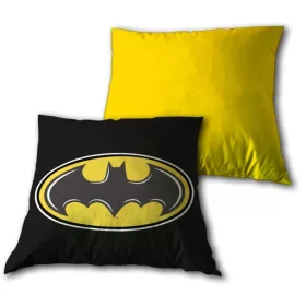   Batman-Symbol-Kissen, Dekokissen mit abnehmbarem Bezug, 35 x 35 cm, Velours