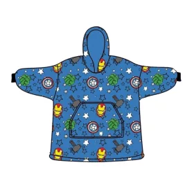   Avengers Mini Hero Kuscheldecke aus Plüschfleece, Poncho 7-14 Jahre