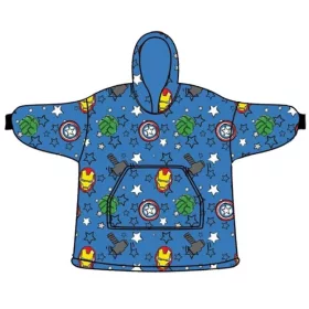   Avengers Mini Hero Kuscheldecke aus Fleece für Erwachsene, Poncho
