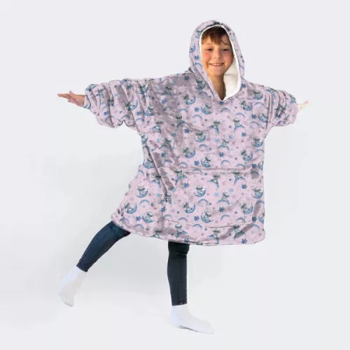 Disney Lilo & Stitch, Dreamy der Sternenhund Kuscheldecke aus Fleece, Poncho, 7-14 Jahre
