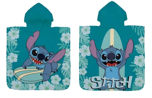 Disney Lilo & Stitch, Strandtuch-Poncho „Der Sternenhund Surfen“ 60 x 120 cm