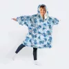 Disney Lilo & Stitch, Blue der Sternenhund, Kuscheldecke aus Plüschfleece, Poncho, 7-14 Jahre