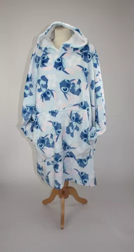 Disney Lilo & Stitch, Blue der Sternenhund, Kuscheldecke aus Plüschfleece, Poncho, 7-14 Jahre