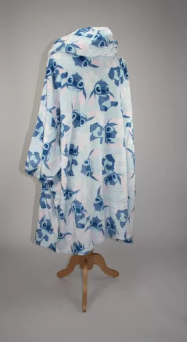 Disney Lilo & Stitch, Blue der Sternenhund, Kuscheldecke aus Plüschfleece, Poncho, 7-14 Jahre