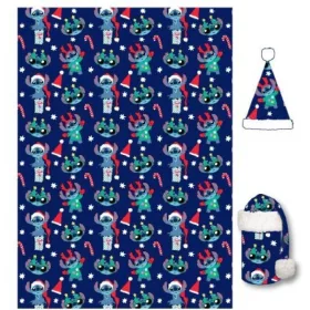   Disney Lilo und Stitch Weihnachts-Flanelldecke und Mütze Set