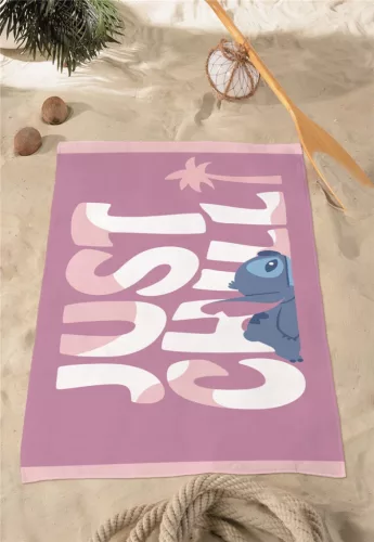 Disney Lilo és Stitch, A csillagkutya Just Chill fürdőlepedő, strand törölköző 70x140cm (Fast Dry)