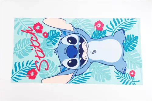 Disney Lilo és Stitch, A csillagkutya Happy fürdőlepedő, strand törölköző 70x140cm (Fast Dry)