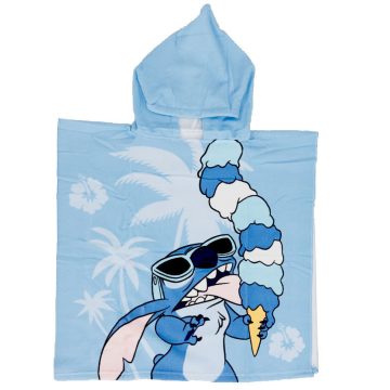   Disney Lilo és Stitch, A csillagkutya Ice Cream strand törölköző poncsó 55x110 cm (Fast Dry)
