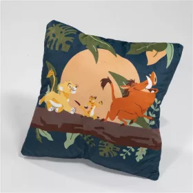   Disney Der König der Löwen Hakuna Matata Kissen, Dekokissen mit abnehmbarem Bezug 35x35 cm Velours