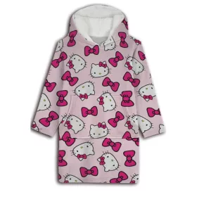   Hello Kitty Schleife Kuscheldecke aus Plüschfleece, Poncho 7-14 Jahre