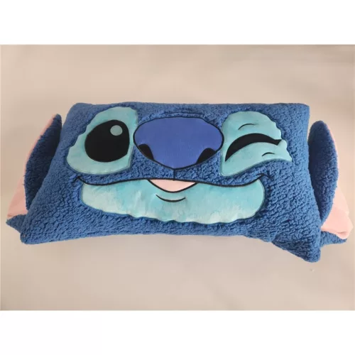 Disney Lilo & Stitch, Kissen in Zwinkerform, Dekokissen aus Sherpa-Fleece, 75 cm