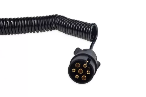 6m-es tekercselt utánfutó kábel 7 tűs 12 V-os csatlakozókkal