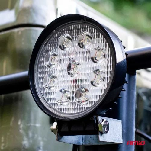LED projektor pre terénne vozidlá, štvorkolky, SSV, teplota farieb 6500K, LED FLOOD, 27W, napätie 9 - 36V, priemer Ø110 mm