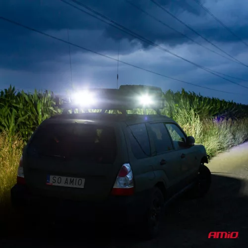 LED projektor pre terénne vozidlá, štvorkolky, SSV, teplota farieb 6500K, LED FLOOD, 27W, napätie 9 - 36V, priemer Ø110 mm