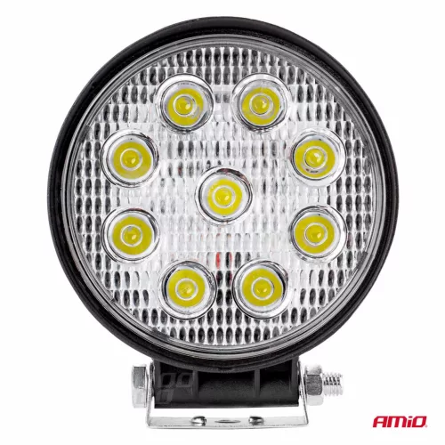 LED projektor pre terénne vozidlá, štvorkolky, SSV, teplota farieb 6500K, LED FLOOD, 27W, napätie 9 - 36V, priemer Ø110 mm