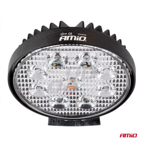 LED projektor pre terénne vozidlá, štvorkolky, SSV, teplota farieb 6500K, LED FLOOD, 27W, napätie 9 - 36V, priemer Ø110 mm