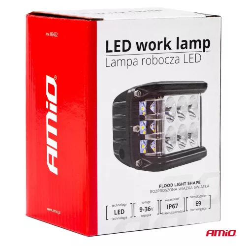 LED projektor pre terénne vozidlá, štvorkolky, SSV, s farebnou teplotou 6500K, dve funkcie, napätie 9 - 36V, rozmery 110 x 75 mm