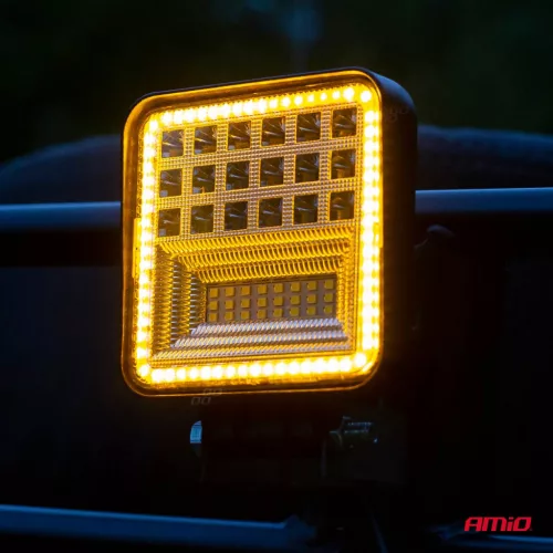 LED projektor pre terénne vozidlá, štvorkolky, SSV, s funkciou signalizácie, teplota farieb 6500K, 3360 lm, napätie 9 - 36V, rozmery 110 x 110 mm