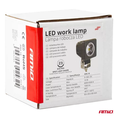 LED projektor pre terénne vozidlá, štvorkolky, SSV, teplota farieb 6500K, 1000 lm, napätie 9 - 36V, rozmer 50 x 50 mm