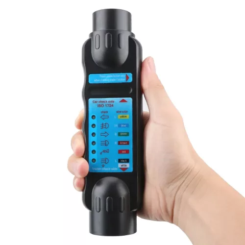 Professzionális tesztelő konnektorokhoz, csatlakozókhoz és utánfutói elektromos berendezésekhez 13/7 és 7/13 adapterekkel