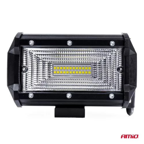 LED projektor terepjáróhoz, ATV-hez, SSV-hez, teljesítmény 72 W, színhőmérséklet 6500 K, feszültség 9-36 V, méretek 135 x 75 x 55 mm