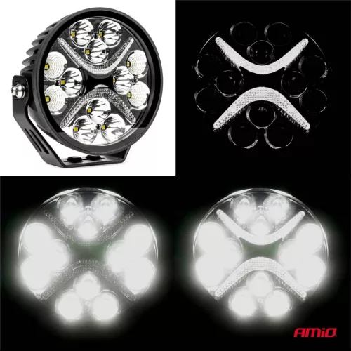 "PRO SERIES" LED projektor két funkcióval terepjárókhoz, ATV-khez, SSV-hez, teljesítmény 54W, 7200lm, színhőmérséklet 6000K, feszültség 10-30V, méretek 140 x 140 x 61 mm