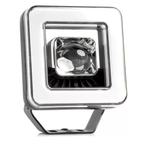   LED projektor Angel Eye világítással, AWL57 modell, helyzetjelző, jelzőfény, távolsági/tompított fényszóró, terepjáróhoz, ATV-hez, SSV-hez, teljesítmény 45W, 8000lm, feszültség 9-36V, méretek 114,5 x 114,5 x 51 mm