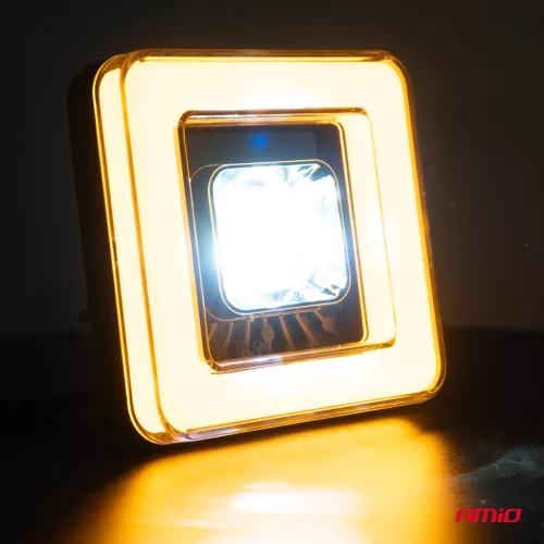 LED projektor s osvetlením Angel Eye, model AWL57, obrysové svetlo, smerové svetlo, diaľkové/stretávacie svetlo, pre terénne vozidlá, štvorkolky, SSV, výkon 45W, 8000lm, napätie 9-36V, rozmery 114,5 x 114,5 x 51 mm
