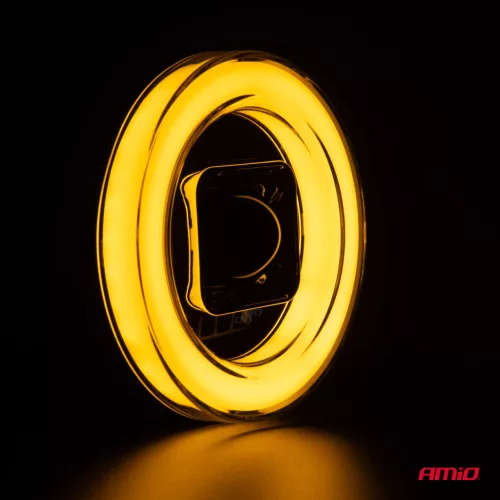 LED projektor s osvetlením Angel Eye, model AWL58, obrysové svetlo, smerové svetlo, diaľkové/stretávacie svetlo, pre terénne vozidlá, štvorkolky, SSV, výkon 45W, 8000lm, napätie 9-36V, rozmery 114,5 x 114,5 x 52 mm