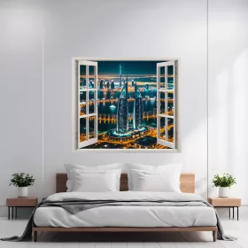   Folie imprimata color pentru decor perete locuinta, dimensiune 125 x 110cm, model: VIEW TO HAVEN 04