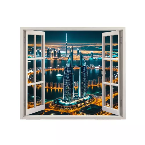 Folie imprimata color pentru decor perete locuinta, dimensiune 125 x 110cm, model: VIEW TO HAVEN 04