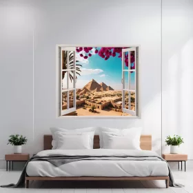   Folie imprimata color pentru decor perete locuinta, dimensiune 125 x 110cm, model: VIEW TO HAVEN 06