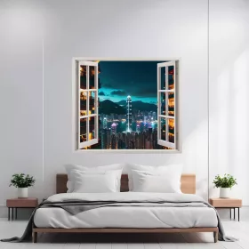   Folie imprimata color pentru decor perete locuinta, dimensiune 125 x 110cm, model: VIEW TO HAVEN 07