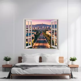   Folie imprimata color pentru decor perete locuinta, dimensiune 125 x 110cm, model: VIEW TO HAVEN 16