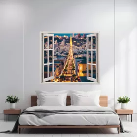   Folie imprimata color pentru decor perete locuinta, dimensiune 125 x 110cm, model: VIEW TO HAVEN 18