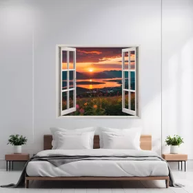   Folie imprimata color pentru decor perete locuinta, dimensiune 125 x 110cm, model: VIEW TO HAVEN 22