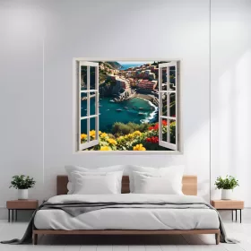   Folie imprimata color pentru decor perete locuinta, dimensiune 125 x 110cm, model: VIEW TO HAVEN 24