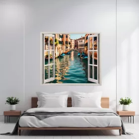   Folie imprimata color pentru decor perete locuinta, dimensiune 125 x 110cm, model: VIEW TO HAVEN 27