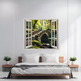   Folie imprimata color pentru decor perete locuinta, dimensiune 125 x 110cm, model: VIEW TO HAVEN 31