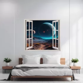   Folie imprimata color pentru decor perete locuinta, dimensiune 125 x 110cm, model: VIEW TO HAVEN 32