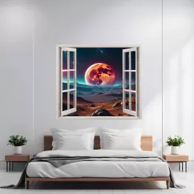   Folie imprimata color pentru decor perete locuinta, dimensiune 125 x 110cm, model: VIEW TO HAVEN 33