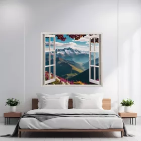   Folie imprimata color pentru decor perete locuinta, dimensiune 125 x 110cm, model: VIEW TO HAVEN 35