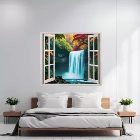   Folie imprimata color pentru decor perete locuinta, dimensiune 125 x 110cm, model: VIEW TO HAVEN 39