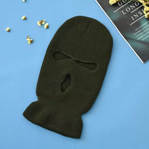 Univerzálna lyžiarska maska ​​s 3 anatomickými otvormi, zelená - khaki