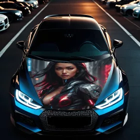   Folie Capota Auto "Hood Art" rezistenta la exterior, marime L (180 x 130cm) - Cod: AVX-CAPOTA-001L