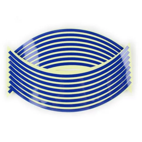 Set 16 inele din autocolant pentru jante culoare Albastru Lucios