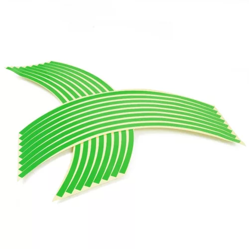 16 darabos felni matrica gyűrű készlet fényes zöld színben