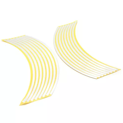 Set 16 inele din autocolant pentru jante culoare Alb Lucios