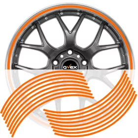   Set 16 inele din autocolant pentru jante culoare Orange Lucios